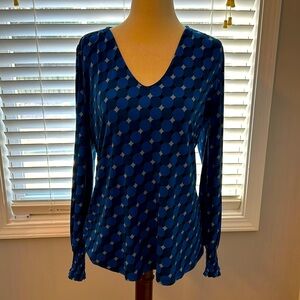 Ann Taylor blue print top size M